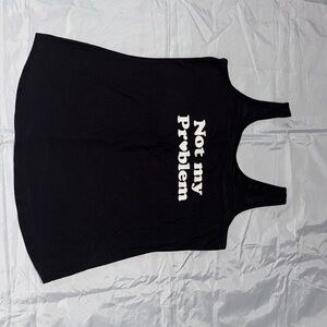 No Boundaries Black Tank Top with White Slogan